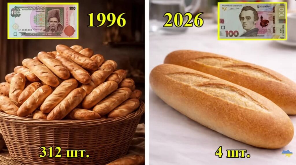 Порівняння цін у 1996 році та у 2026-му